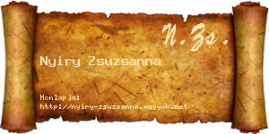 Nyiry Zsuzsanna névjegykártya